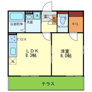 サンハイツミヤ(1LDK/1階)の間取り写真