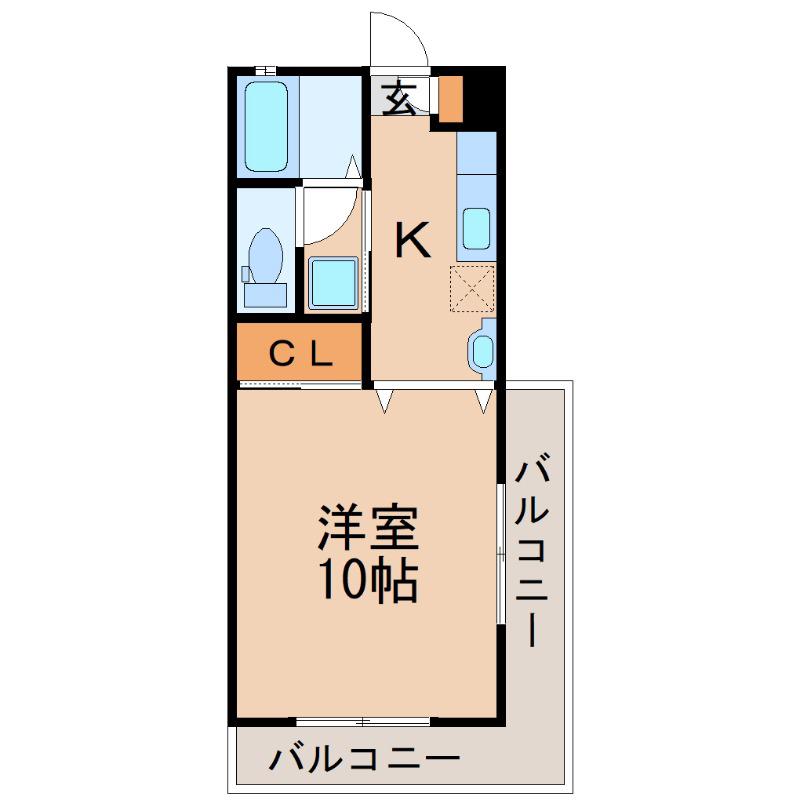 マンションシャルムA(1K/2階)の間取り写真