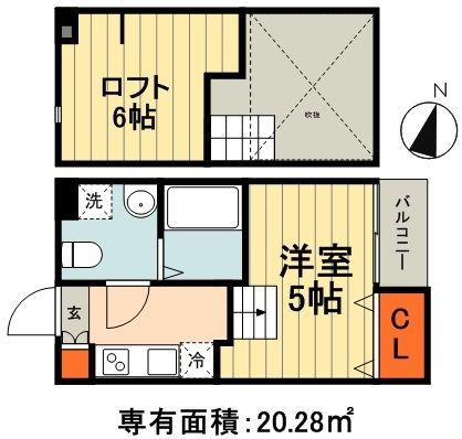 CLAUDIA(ワンルーム/2階)の間取り写真