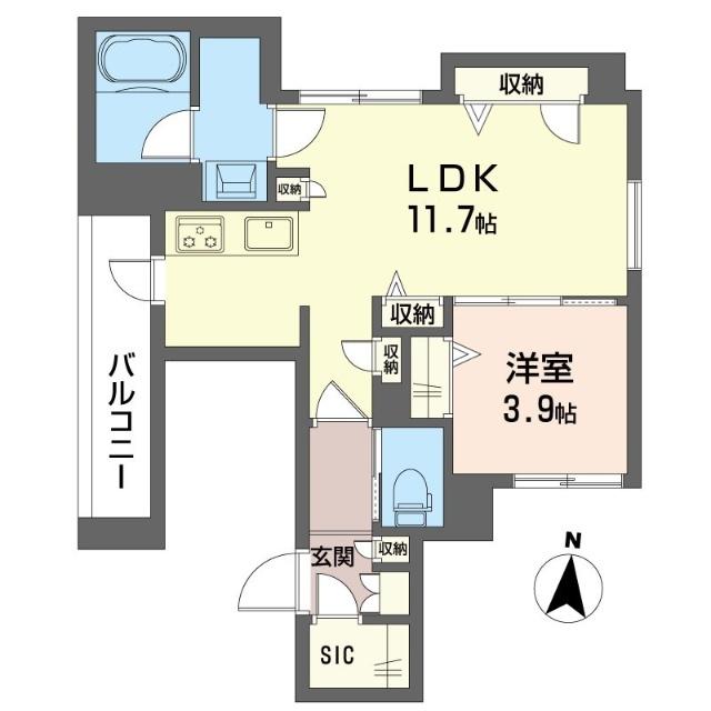 ジョイアークス横濱反町(1LDK/3階)の間取り写真