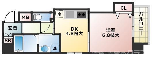 グレースTM(1DK/4階)の間取り写真