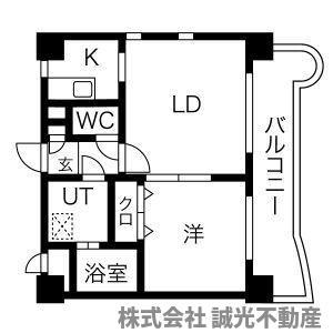ビエラコート大橋(1LDK/2階)の間取り写真