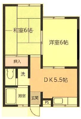 レグルス(2DK/1階)の間取り写真