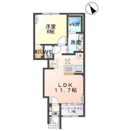 カームホームII(1LDK/1階)の間取り写真