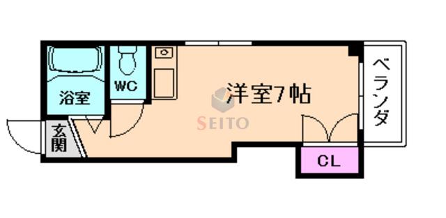 セレナ中桜塚(ワンルーム/4階)の間取り写真