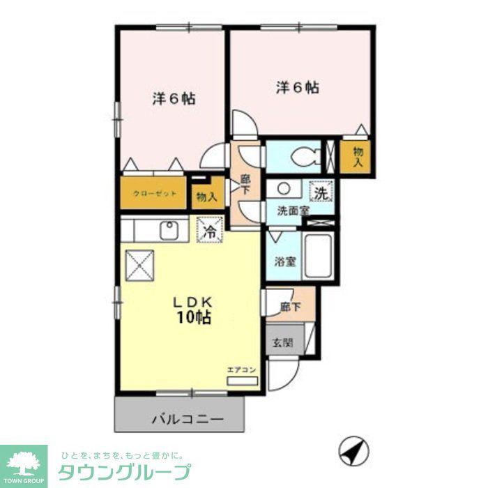 レガーロB(2LDK/1階)の間取り写真