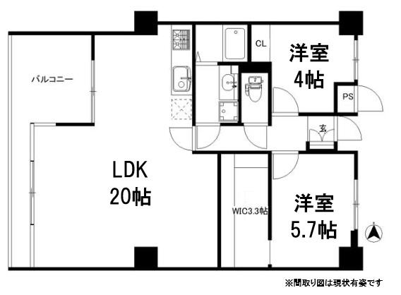 BELLTREE若草ANNEX(2LDK/1階)の間取り写真
