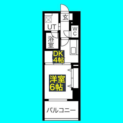 さくらHILLS NISHIKI PLATINUM RESIDENCE(1DK/4階)の間取り写真