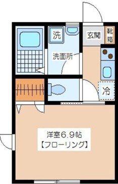 エスポワール城山(1K/1階)の間取り写真