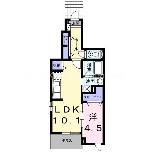 クレール石田(1LDK/1階)の間取り写真