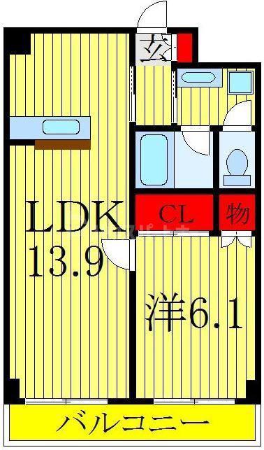 INSURANCE BLDG.III(1LDK/3階)の間取り写真