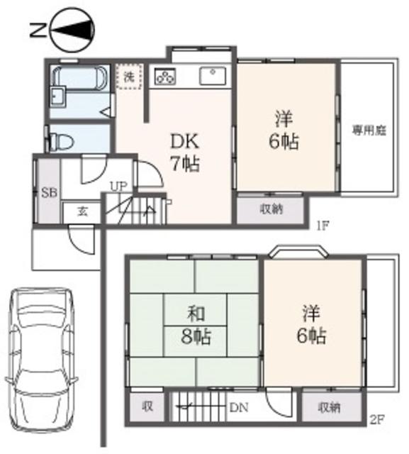 井上ハウス(3DK/1階)の間取り写真