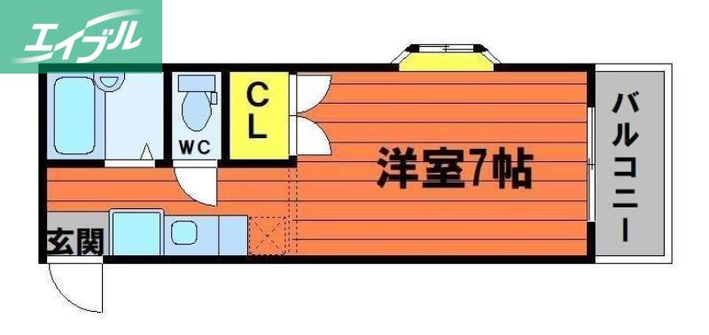 ミツオカブラザーズマンション(1K/2階)の間取り写真