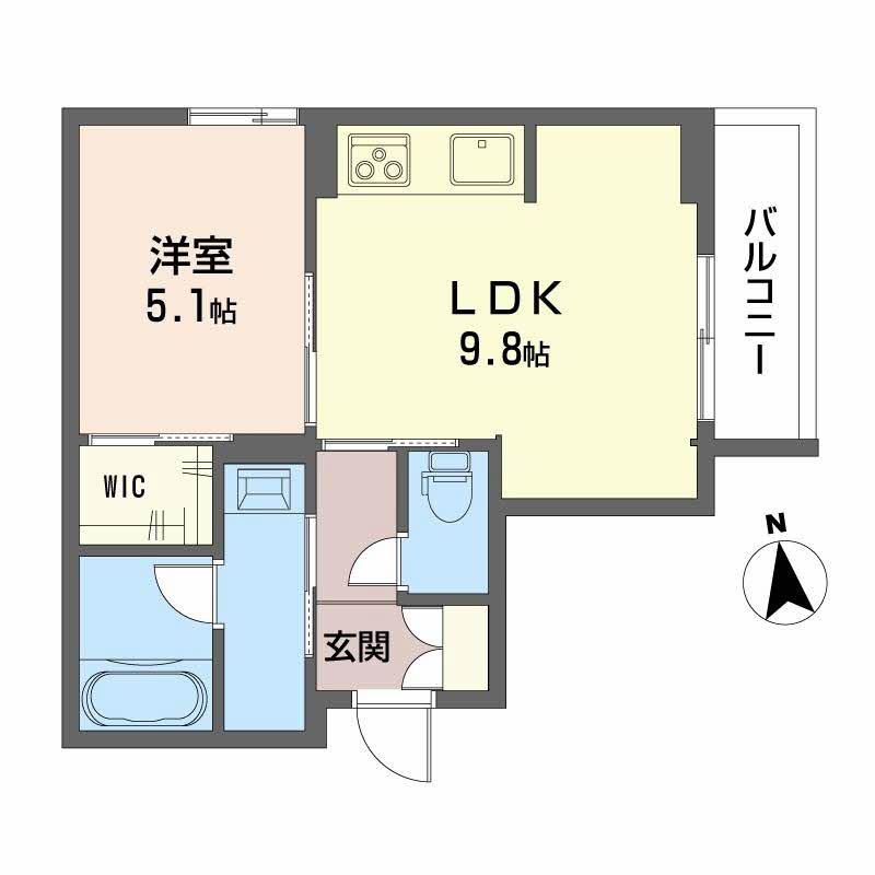 シャーメゾン 武(1LDK/4階)の間取り写真