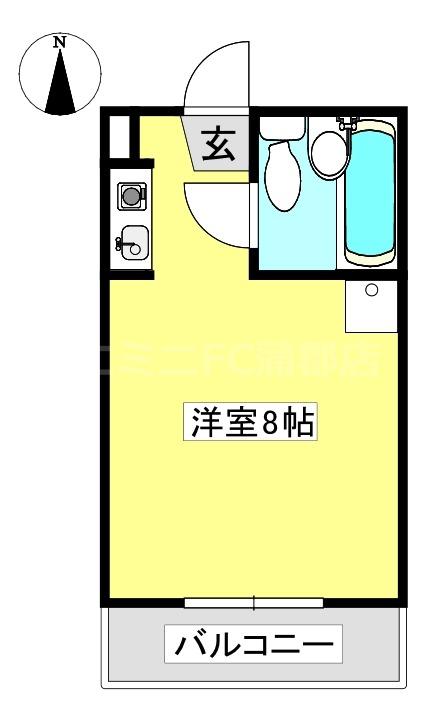 サラダ館(ワンルーム/2階)の間取り写真