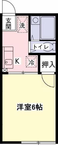 シティハイム泉(1K/2階)の間取り写真