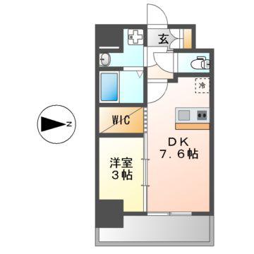メイクスアート名古屋リニアFRONT(1DK/6階)の間取り写真