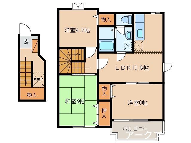 YYビレッジ(2LDK/1階)の間取り写真