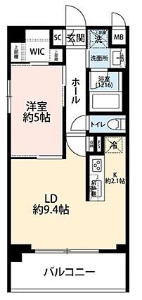 プレール・ドゥーク本所吾妻橋III(1LDK/5階)の間取り写真