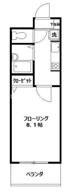 シレーナ.S(1K/3階)の間取り写真