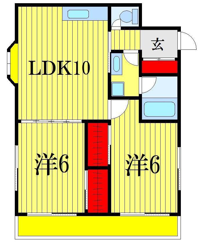 ガーデンハウス本千葉(2LDK/3階)の間取り写真