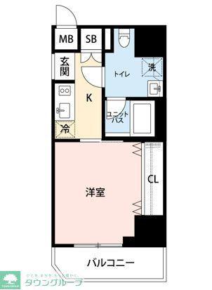 GENOVIA文京千駄木(1K/12階)の間取り写真