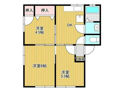 ロードヒルズ(3DK/1階)の間取り写真