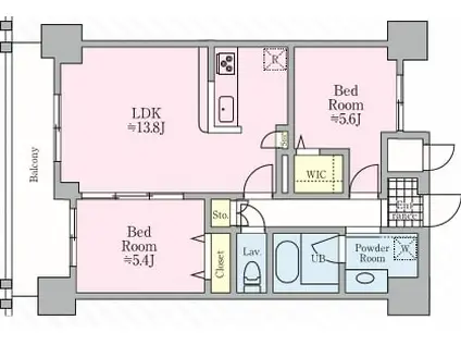 AVORIO ITABASHI(2LDK/7階)の間取り写真