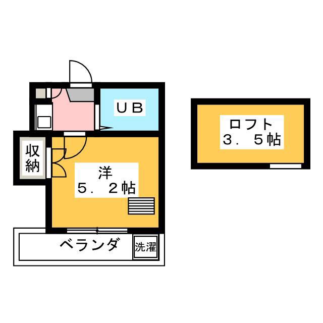 ヒルントヒルズ上石神井B(1K/2階)の間取り写真
