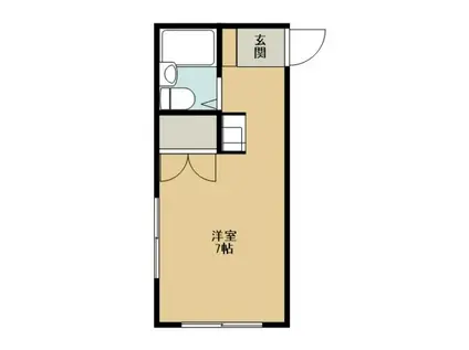 マンションクルメ(ワンルーム/3階)の間取り写真