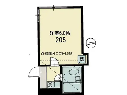 東武東上線 志木駅 徒歩8分 2階建 築35年(1K/2階)の間取り写真