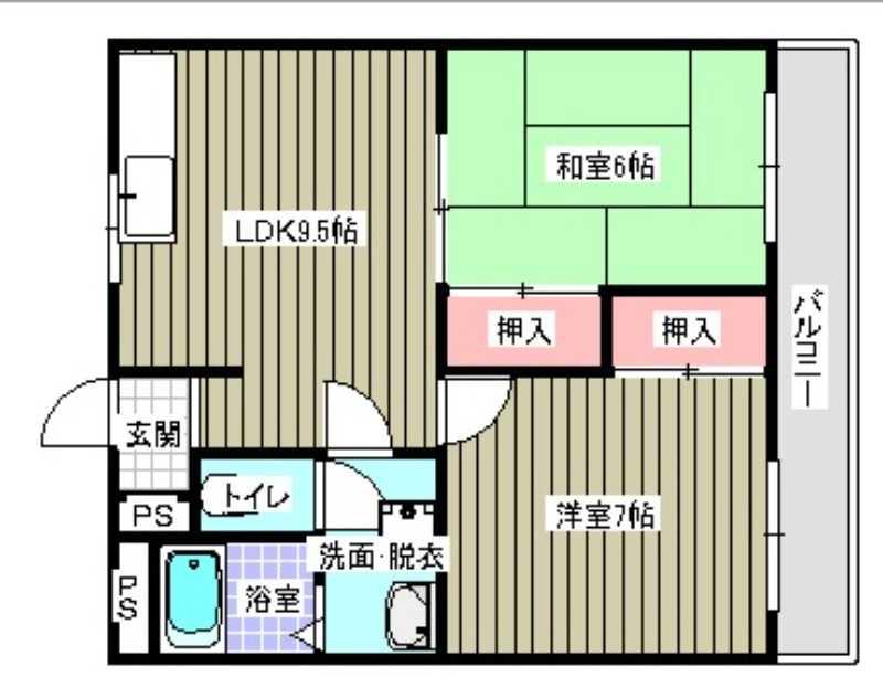 サン・オーレ新涯(2DK/3階)の間取り写真