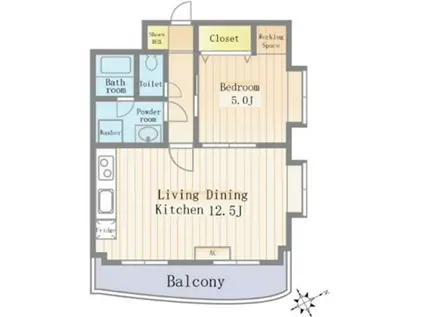 プリマベーラ船橋(1LDK/8階)の間取り写真