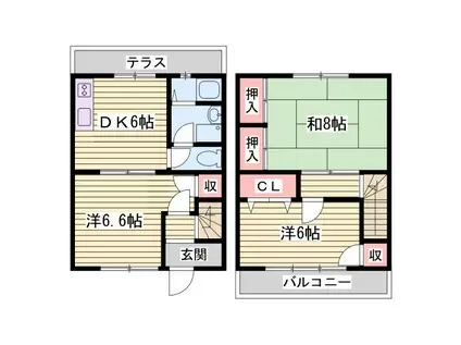 赤石パルメゾン(3DK/1階)の間取り写真