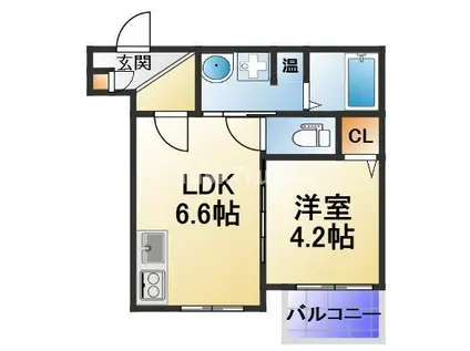 パシフィック千林(1LDK/3階)の間取り写真