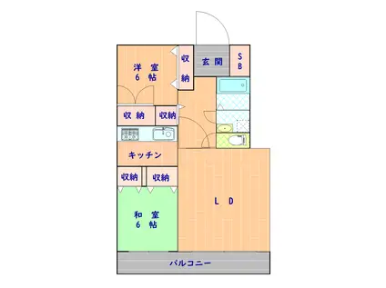 イーストプラザ(2LDK/1階)の間取り写真