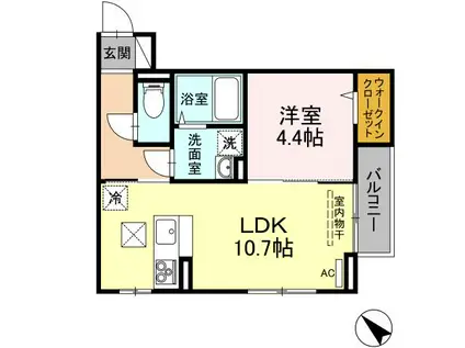 ストラスブール 202(1LDK/2階)の間取り写真