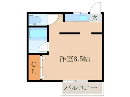 コーポマルモト(ワンルーム/2階)の間取り写真