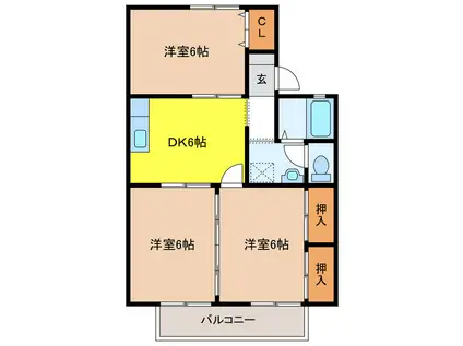 ME MAISON 青雲町(3DK/1階)の間取り写真