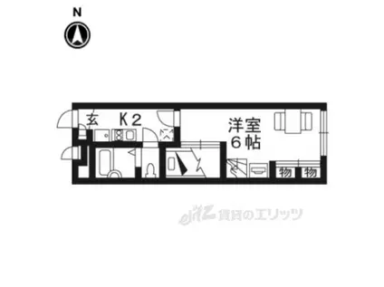 レオパレススペーシアⅡ(1K/1階)の間取り写真