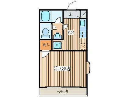 シャルマン(1K/1階)の間取り写真