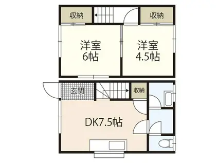 AWESOME TAGATA(2DK/1階)の間取り写真