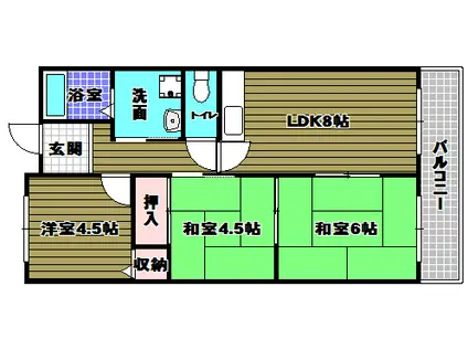 ウィンディ小山(3LDK/1階)の間取り写真