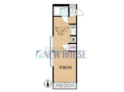 アミティヒル(1DK/1階)の間取り写真