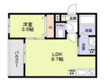ロジュ泉佐野(1LDK/2階)の間取り写真