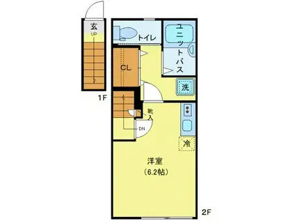 AZESTーRENT所沢(ワンルーム/2階)の間取り写真