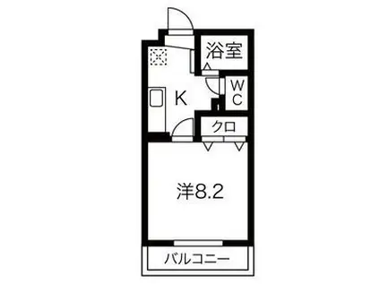 リーフグリーン(1K/2階)の間取り写真