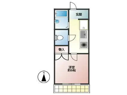 小杉フラワーハイツ(1K/2階)の間取り写真