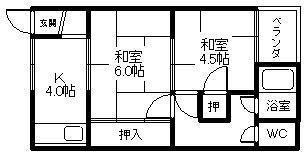 八代ハイツ(2K/2階)の間取り写真