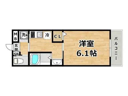 FINE SQUARE出来島駅前(1K/1階)の間取り写真